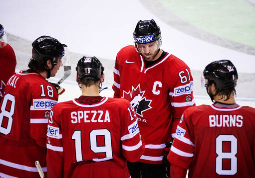 James Neal, Jason Spezza, Rick Nash och Brent Burns, Kanada