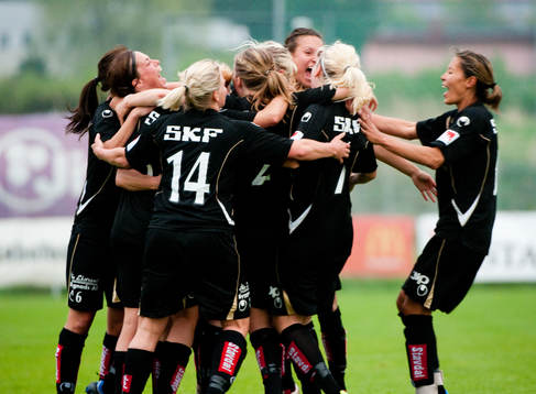 Johanna Almgren, Göteborg, gör matchens enda mål, jubel