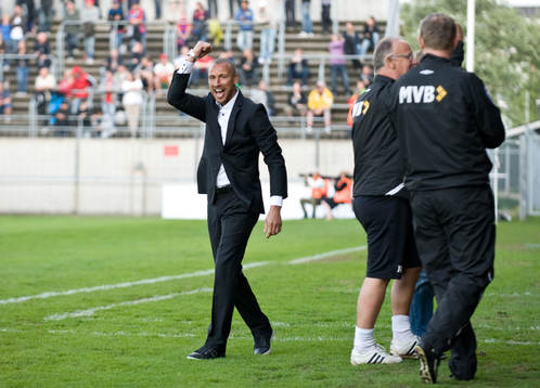 Henrik Larsson, tränare, Landskrona, jubel