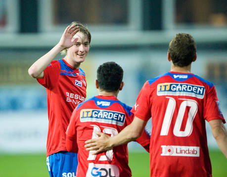 Rachid Bouaouzan, Rasmus Jönsson, Alexander Gerndt, jubel,