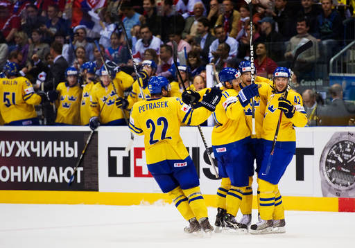 David Petrasek, Carl Gunnarsson, Patrik Berglund och Jimmie