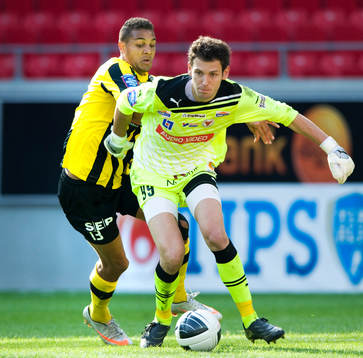 Mathias Ranegie, Häcken, oroar Etrit Berisha, målvakt,
