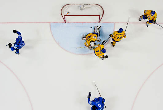 Mika Pyörälä och Mikko Koivu, Finland, jubel