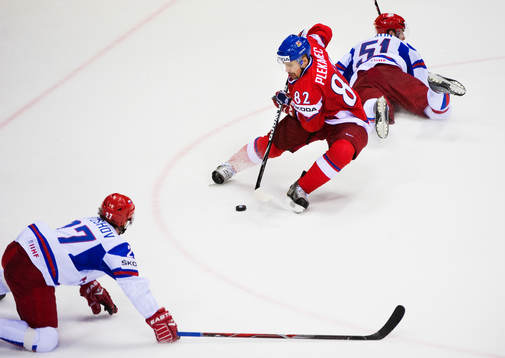 Tomas Plekanec, Tjeckien, lurar det ryska försvaret