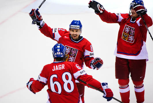 Jaromir Jagr, Tomas Plekanec och Roman Cervenka, Tjeckien,