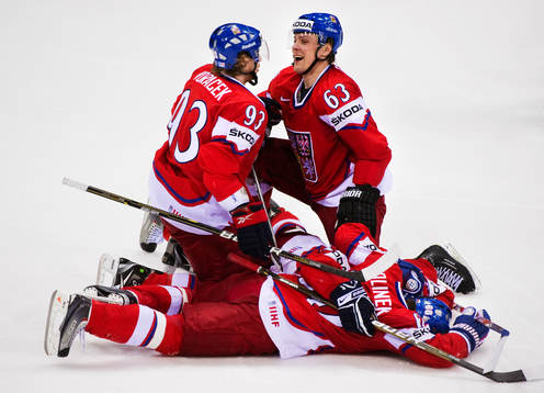 Jakub Voracek, Ondrej Nemec, Jan Marek och Tomas Rolinek,