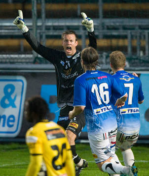 Straffräddning, Viktor Noring, målvakt, Trelleborg, jubel