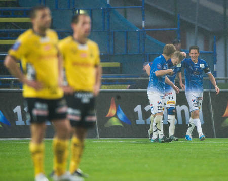 3-0 Kristian Haynes, Trelleborg, jubel, Anders Svensson,