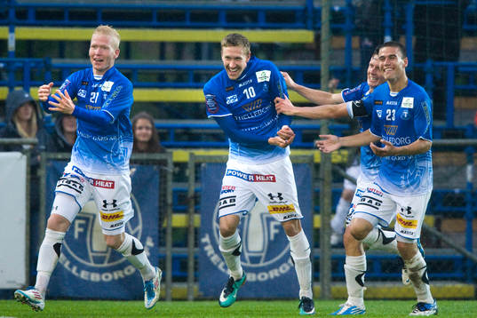 1-0 Marcus Pode, Trelleborg, jubel, glädje