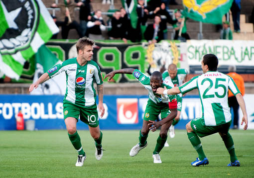 Andreas Dahl, Hammarby, gör 2-2, jubel