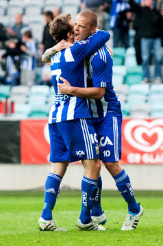Ragnar Sigurdsson, Göteborg, gör 1-1, jubel Tobias Hysén