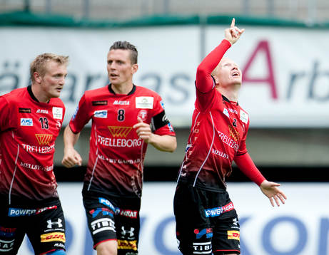 Magnus Andersson, Trelleborg, gör 0-1, jubel