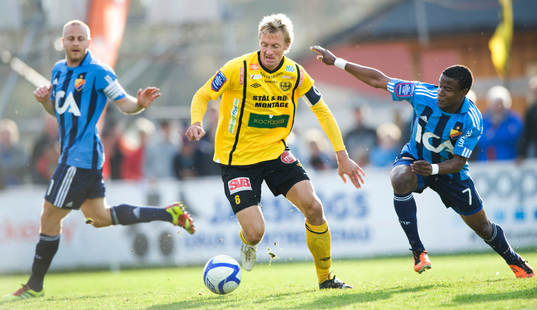 Patrik Rosengren, Mjällby, mot Daniel Sjölund och Kennedy