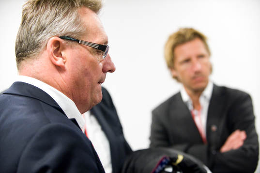 Clas Olsson, ordförande, Helsingborg, och Jesper Jansson,