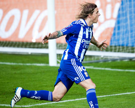 Andreas Drugge, Göteborg, gör 1-0, jubel