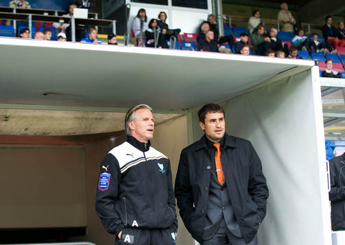 Roland Nilsson, tränare, Malmö FF och  Josep Clotet Ruiz,