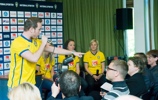 Bläddra bland fler bilder av Fotboll, dam, presskonfrerens, VM-truppen