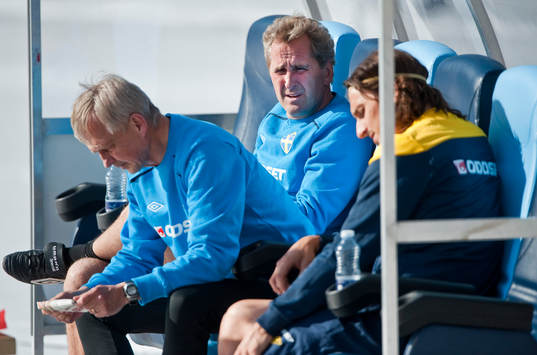Erik Hamrén, förbundskapten pratar med Zlatan Ibrahimovic