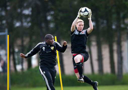 Fotboll, IFK Hässleholm, målvaktsträning med