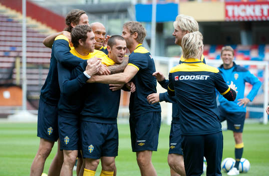 Jonas Olsson, Johan Elmander, Daniel Majstorovic, Emir