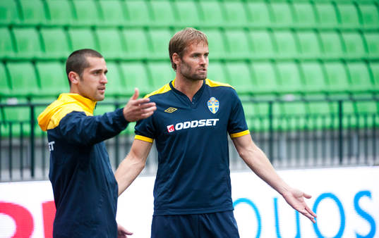 Emir Bajrami och Olof Mellberg