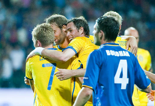 Johan Elmander i jubel