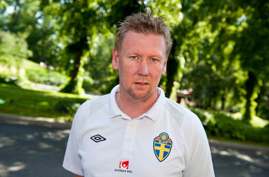Fotboll, EM-kval, Sverige A, presskonferens