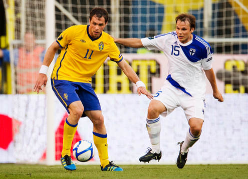 Johan Elmander, Sverige, och Markus Heikkinen, Finland