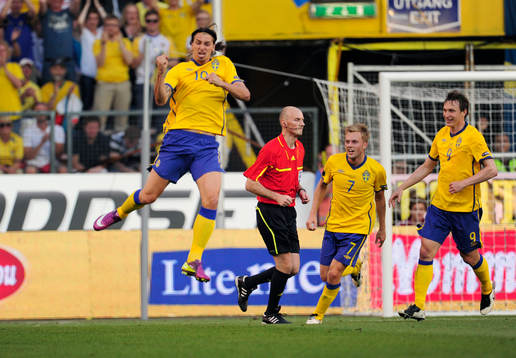 Zlatan ibrahimovic, Sebastian Larsson och Kim Källström,