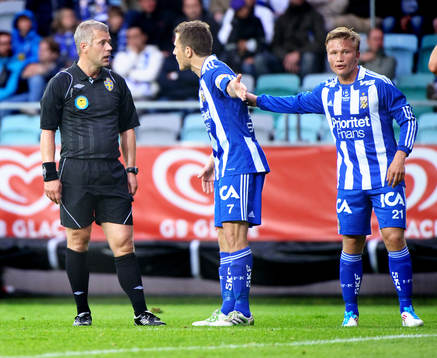 Tobias Mattsson, domare, Tobias Hysén, Nicklas Bärkroth,
