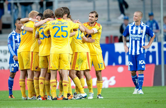 Mattias Jonson, Djurgården, gör 0-2, jubel, depp Ragnar