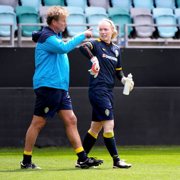 Mikael Olsson, målvaktstränare, Hedvig Lindahl, målvakt,