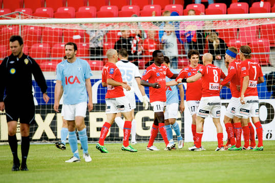 Abiola Dauda, Daniel Mendes, Henrik Rydström, Kalmar, jubel
