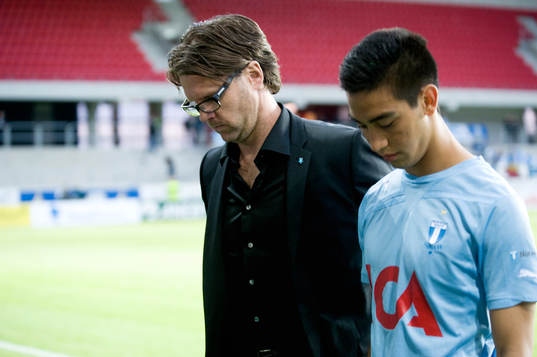Rikard Norling, tränare och Amin Naziri