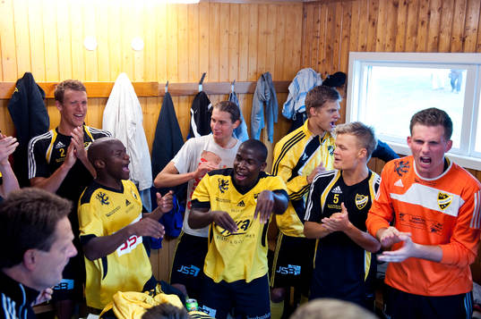 Jubel, glädje, omklädningsrum, Segerdans