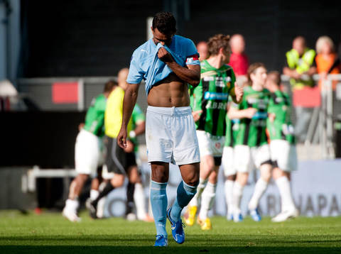 Alvaro Santos, GAIS, gör 2-0, jubel, depp Wilton