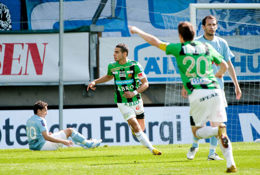 Mervan Celik, GAIS, gör 1-0, jubel