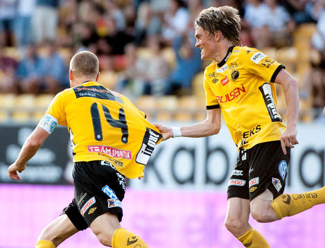 Oscar Hiljemark, Elfsborg, gör 2-0, jubel Lasse Nilsson