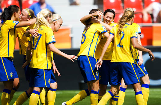 Sverige, jubel. 1-0