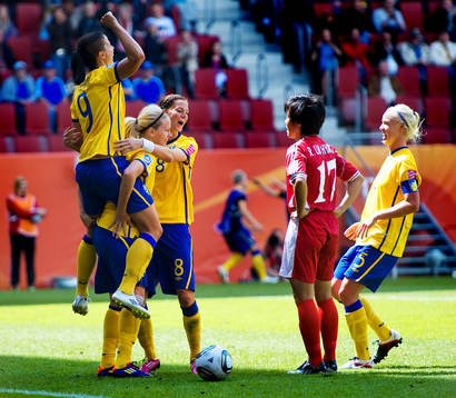 Jessica Landström, Lisa Dahlkvist, Lotta Schelin, Caroline