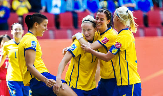Lisa Dahlkvist, Sverige, jubel. 1-0
