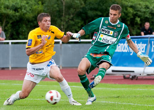 Mirza Selimovic, målvakt Landskrona, Mikael Boman,