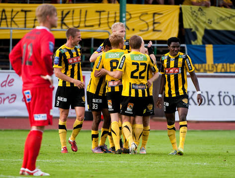 Kari Arkivuo, Häcken, gör 3-0, jubel, depp David