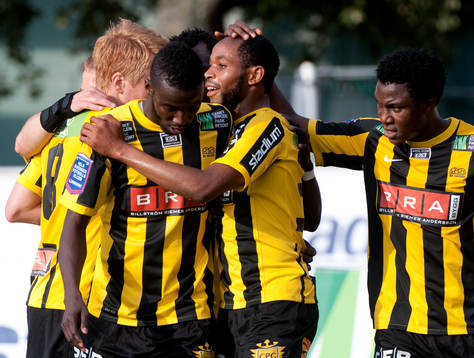 Rene Makondele, Häcken, gör 2-0, jubel