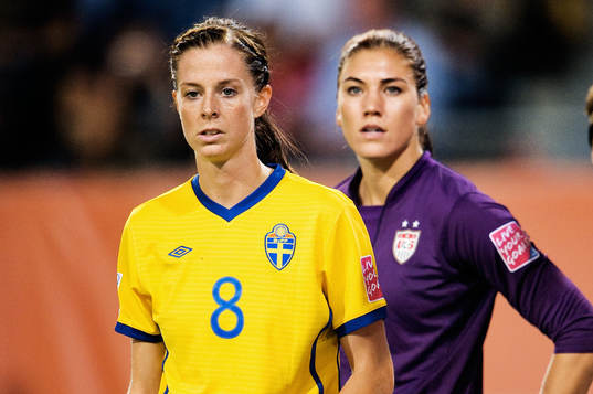 Lotta Schelin, Sverige, Hope Solo, målvakt, USA