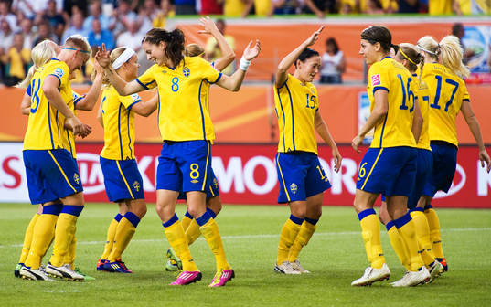 Sverige, jubel. 1-0