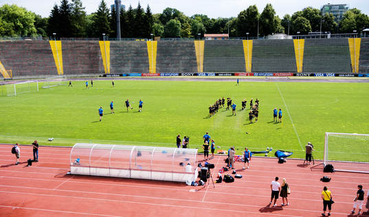 Överblick på arenan. Arena, stadion