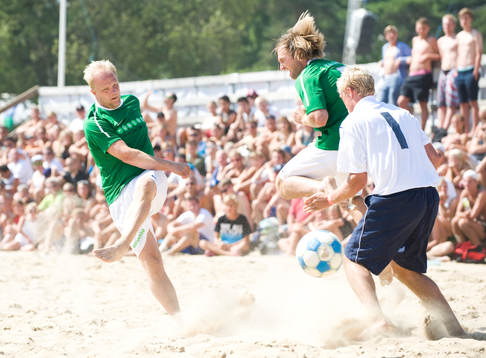 Fotboll, beachfotboll, kändislaget Unibet - Malmö