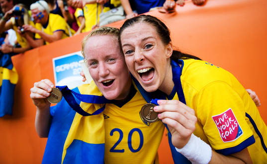 Marie Hammarström, Lotta Schelin, Sverige, jubel,