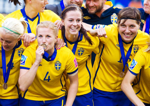 Annica Svensson, Sverige, jubel. Brons, VM-Brons, medalj